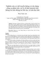 nghiên cứu cơ chế truyền thông và xây dựng công cụ phân tích, xử lý số liệu internet trên thông tin trên thông tin liên lạc vệ tinh địa tĩnh