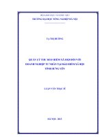 quản lý thu bảo hiểm xã hội đối với doanh nghiệp tư nhân tại bảo hiểm xã hội tỉnh hưng yên