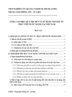 nâng cao hiệu quả thu hút và sử dụng vốn đầu tư trực tiếp nước ngoài tại việt nam