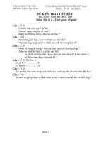 Đề Kiểm tra 1 tiết HK2 - Lý 6 -Trường Tân Xuân