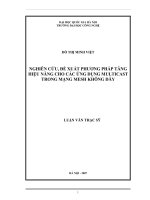 nghiên cứu, đề xuất phương pháp tăng hiệu năng cho các ứng dụng multicast trong mạng mesh không dây