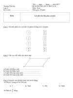 ĐỀ KIỂM TRA TOÁN GIỮA HK2  2012 - 2013