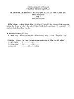 Đề thi môn Toán lớp 1 giũa kì I