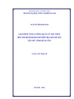 giải pháp tăng cường quản lý thu thuế đối với hộ kinh doanh trên địa bàn huyện yên mỹ, tỉnh hưng yên