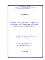 giải pháp tăng cường quản lý thuế đối với doanh nghiệp ngoài quốc doanh trên địa bàn huyện lạng giang, tỉnh bắc giang