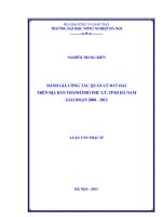 đánh giá công tác quản lý đất đai trên địa bàn thành phố phủ lý, tỉnh hà nam giai đoạn 2008-2012