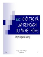khởi tạo và lập kế hoạch dự án hệ thống