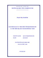 giải pháp quản lý thuế đối với hộ kinh doanh cá thể trên địa bàn thành phố bắc ninh