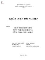 khóa luận tốt nghiệp hoàn thiện công tác phân tích tài chính tại công ty cổ phần an đạt