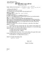ĐỀ THI THỬ VÀO 10(có đáp án)