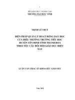 ĐỀ TÀI: Biện pháp quản lý hoạt động dạy học của hiệu trưởng trương tiểu học huyện Yên Định tỉnh Thanh Hoá