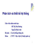 bài giảng phân tích và thiết kế hệ thống