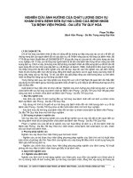 nghiên cứu ảnh hưởng của chất lượng dịch vụ khám chữa bệnh đến sự hài lòng của bệnh nhân tại bệnh viện phong - da liễu tw quy hoà