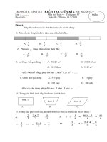 Toán 4 - Giữa Kỳ 2