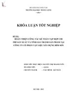 hoàn thiện công tác kế toán tập hợp chi phí sản xuất và tính giá thành sản phẩm tại công ty cổ phần vật liệu xây dựng bỉm sơn