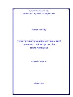 quản lý rủi ro trong kiểm soát hồ sơ thuế tại chi cục thuế huyện gia lâm, thành phố hà nội