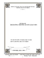 KẾ HOẠCH BDTX TỔ CHUYÊN MÔN 2013 - 2014