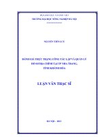 đánh giá thực trạng công tác lập và quản lý hồ sơ địa chính tại thành phố nha trang, tỉnh khánh hoà