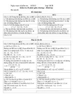 Đề kiểm tra 45 phút Hình- Chương Đường thẳng và đường tròn