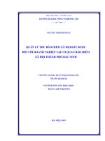 quản lý thu bảo hiểm xã hội bắt buộc đối với doanh nghiệp tại cơ quan bảo hiểm xã hội thành phố bắc ninh