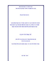 giải pháp quản lý thu gom, và vận chuyển chất thải rắn tại thành phố hà nội của công ty tnhh một thành viên môi trường đô thị hà nội