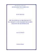 điều tra, đánh giá các biện pháp quản lý rác thải rắn và nước thải bệnh viện đa khoa huyện sóc sơn thành phố hà nội