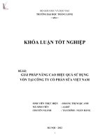 giải pháp nâng cao hiệu quả sử dụng vốn tại công ty cổ phần sữa việt nam