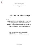 một số giải pháp nhằm nâng cao hiệu quả hoạt động huy động vốn tại phòng giao dịch cẩm phả, ngân hàng đầu tư và phát triển quảng ninh