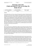 trời mưa, nước trút chính sách kinh tế vĩ mô và các dòng vốn thuận chu kỳ