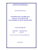 giải pháp nâng cao hiệu quả quản lý và sử dụng vốn tại xí nghiệp xây dựng thành công