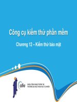 công cụ kiểm thử phần mềm chương 12 – kiểm thử bảo mật