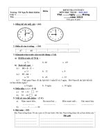 DỀ THI  MÔN TOÁN HỌC KÌ 2 - KHỐI 1