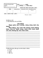 DỀ THI  MÔN CHINH TA  HỌC KÌ 2 - KHỐI 1