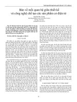 Bàn về mối quan hệ giữa thiết kế và công nghệ chế tạo các sản phẩm cơ điện tử