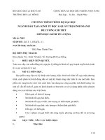 ĐỀ CƯƠNG CHI TIẾT  MÔN HỌC: KINH TẾ LƯỢNG