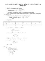 Phương trình, bất phương trình chứa dấu giá trị tuyệt đối