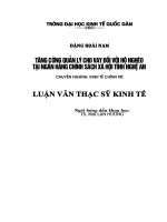 Luận văn thạc sỹ: Tăng cường quản lý cho vay đối với hộ nghèo tại Ngân hàng Chính sách xã hội tỉnh Nghệ An