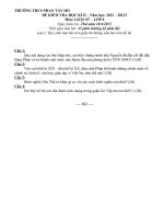 Đề thi lịch sử khối 8 HKII quận Gò Vấp