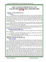 MỘT VÀI KINH NGHIỆM ĐỂ DẠY TỐT CÁC BÀI THÍ NGHIỆM THỰC HÀNH HÓA HỌC