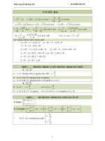 CÔNG THỨC TOÁN CẤP III ĐẦY ĐỦ