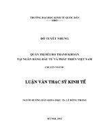 Luận văn thạc sỹ: Quản trị rủi ro thanh khoản tại Ngân hàng Đầu tư và Phát triển Việt Nam