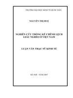 Luận văn thạc sỹ: Nghiên cứu thống kê chênh lệch giàu nghèo ở Việt Nam