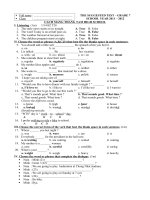 Đề thi đề nghị Tiếng Anh 7 - Học kỳ 2