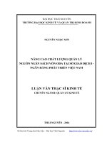 nâng cao chất lượng quản lý nguồn ngân sách vốn oda tại sở giao dịch i - ngân hàng phát triển việt nam