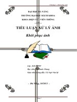 tiểu luận xử lý ảnh số khôi phục ảnh