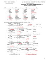 Đê fthi HSG Môn Anh 8 Huyện Hiệp Hòa