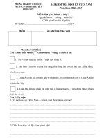 Đề thi  cuối năm môn sử + địa lớp 5; 12-13