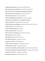 Các trường đại học bằng tiếng Anh