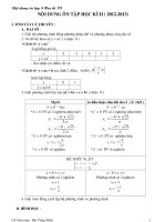 NỘI DUNG ÔN THI TOÁN HOC KỲ II năm học : 2012 - 2013