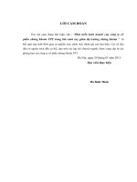 Luận văn thạc sỹ: Phát triển kinh doanh của công ty cổ phần chứng khoán FPT trong bối cảnh suy giảm thị trường chứng khoán